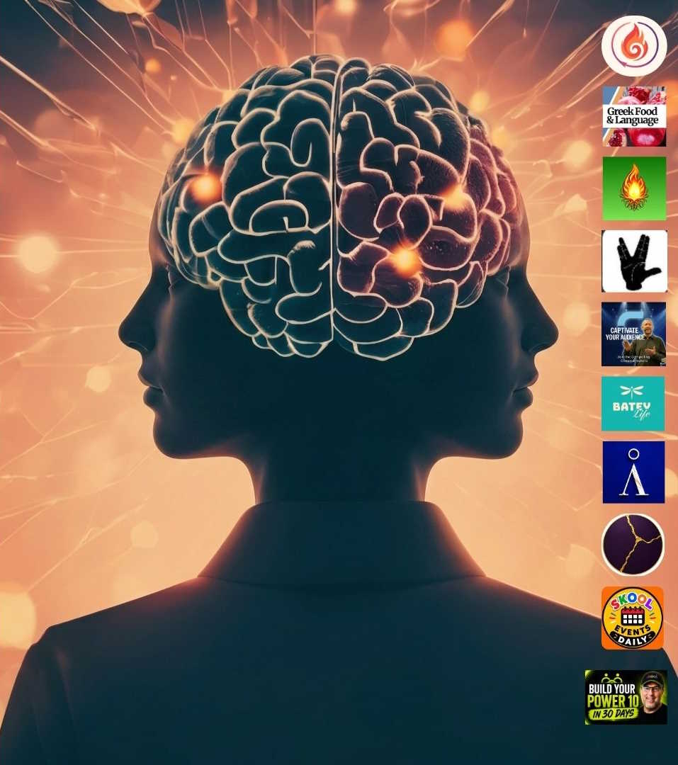 Event artwork showing two profiles and a glowing brain